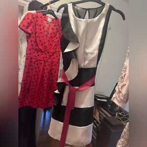 Rinascimento italy medium black and white stripped designer dress